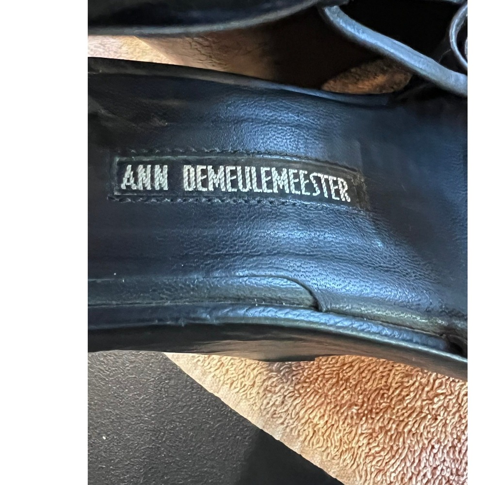 Ann Demeulemeester Black Leather Gladiator Wedge Sandals Size 37 - Picture 8 of 16
